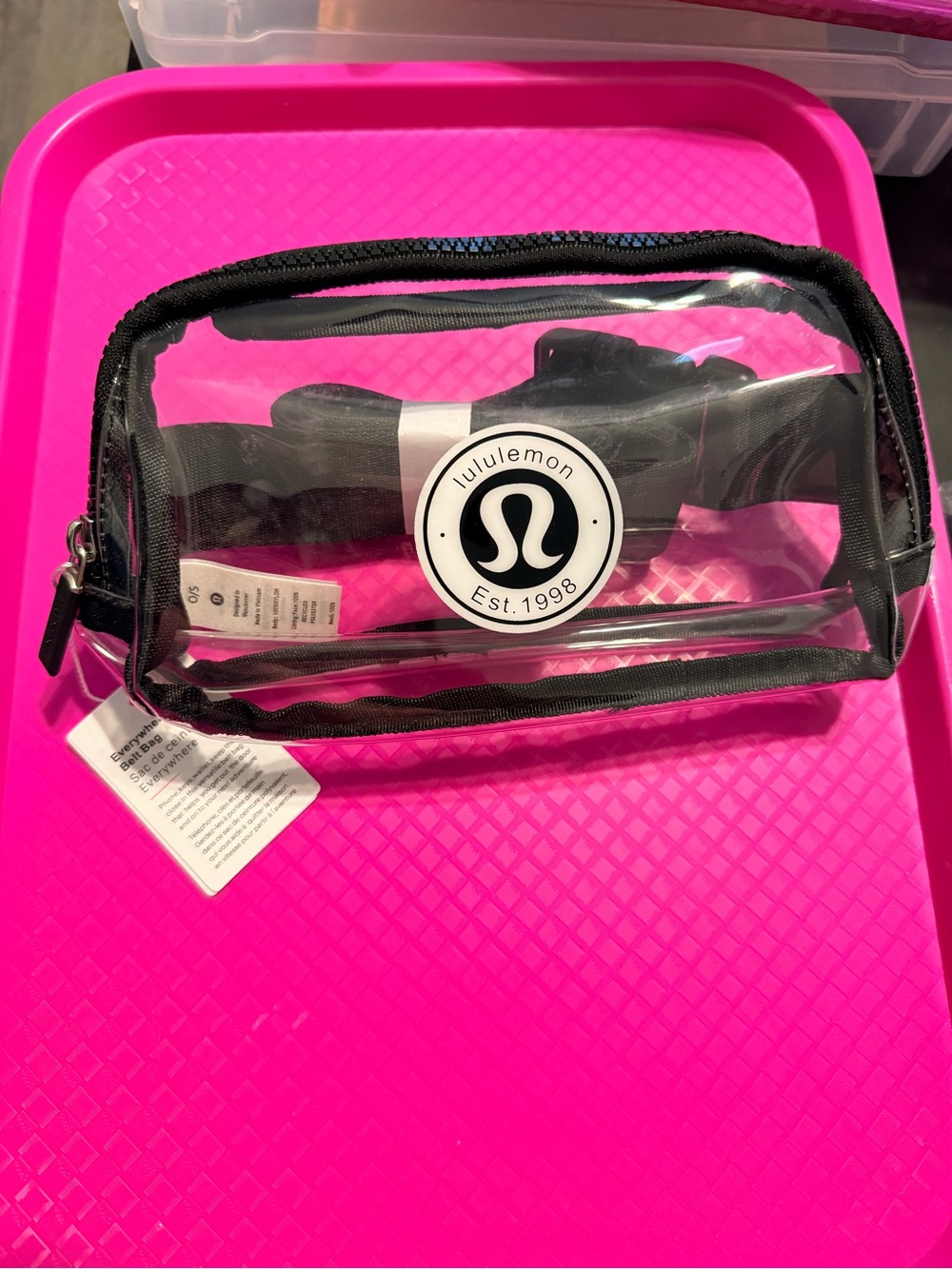 lululemon athletica Clear Cosmetic Pouch with Black Trim